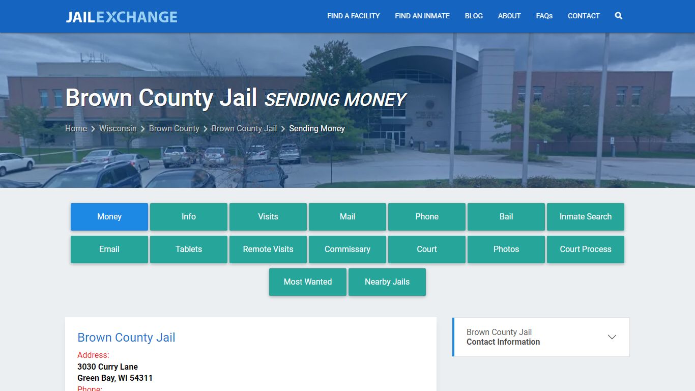 Send Money to Inmate - Brown County Jail, WI - Jail Exchange